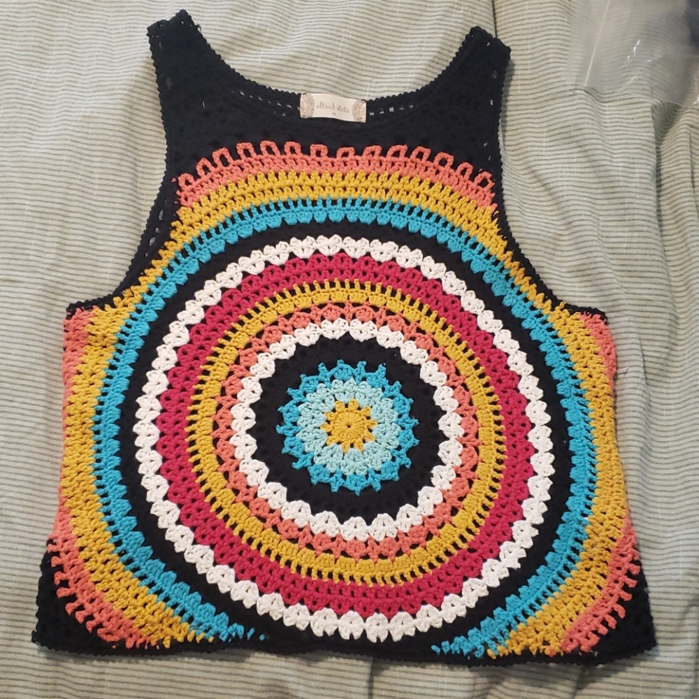 Altar'd state cropped crochet tank